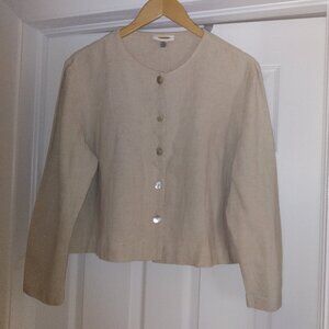 Talbots, Elegant Jacket, Natural Linen 55 %, Size -14